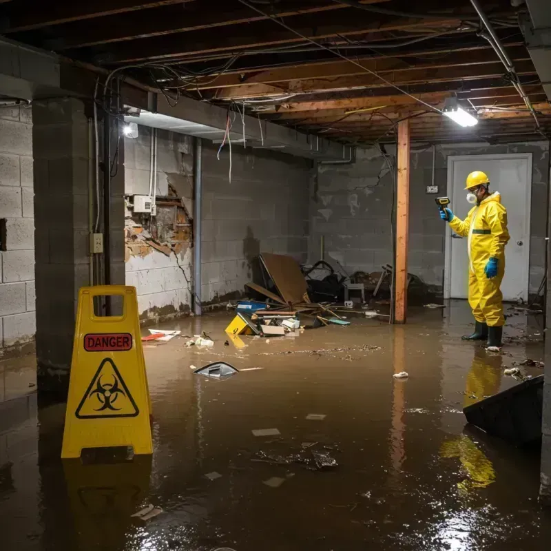 Flooded Basement Electrical Hazard in Dale, IN Property